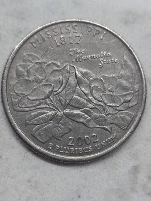 2002 P BLACK BEAUTY Mississippi Improperly Annealed Planchet State Quarter Error - Image 1 of 4