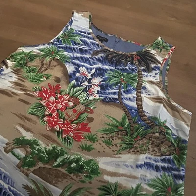 Vestido Talbots Para Mujer 8 Pequeño Hawaiano Floral Sin Mangas Forrado Verano Informal Foto 1 de 4