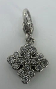 925 Judith Ripka Maltese Cross Enhancer Pendant CZ - Picture 1 of 8