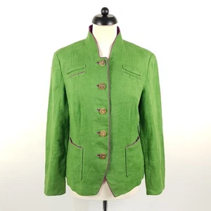 Habsburg Janker Viviene Damen Gr. 40 Grün Lila Leinen Jagd Blazer Jacke Tracht - Bild 1 von 11