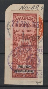Indonesia Revenue stamp Meterai Tempel Padjak Retribusi Imigrasi Rp.10 Passports - Picture 1 of 1