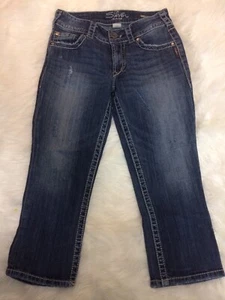 Silver Jeans Suki Surplus Capri Damen Jeans W27 Medium Wash Distressed Stretch - Bild 1 von 10