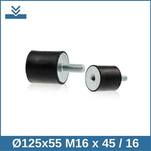 Amortiguador de goma B Ø125x55 M16 x 45 / 16 NK 55° Shore - Imagen 1 de 2