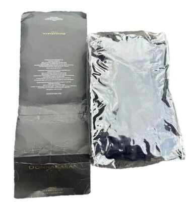 Donna Karan Elements Raw BLACK Silk Blend Duvet Cover King Sham Set NEW $625 - Image 1 of 4