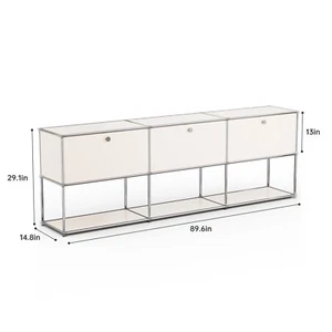 Classic Style Modern Storage Cabinet Shelf Free-Standing Metal Accent Cabinet - Picture 1 of 86