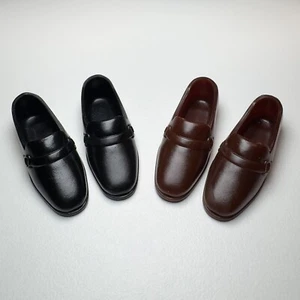 (2) Vintage 1960er Jahre Japan Barbie für Ken SET braune & schwarze Halbschuhe zerdrückbare Schuhe - Bild 1 von 9