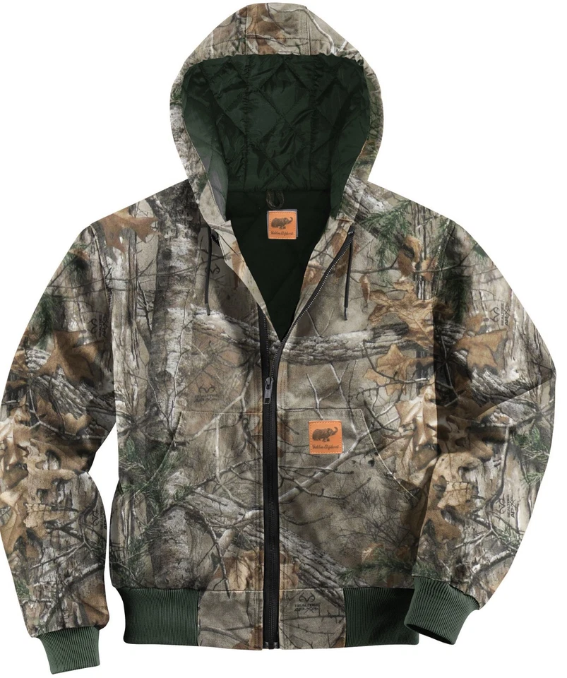 Men Sandstone Canvas Quilted Thermal Lined Duck Coat Winter Duck Jacket Work  - Image 1 of 4