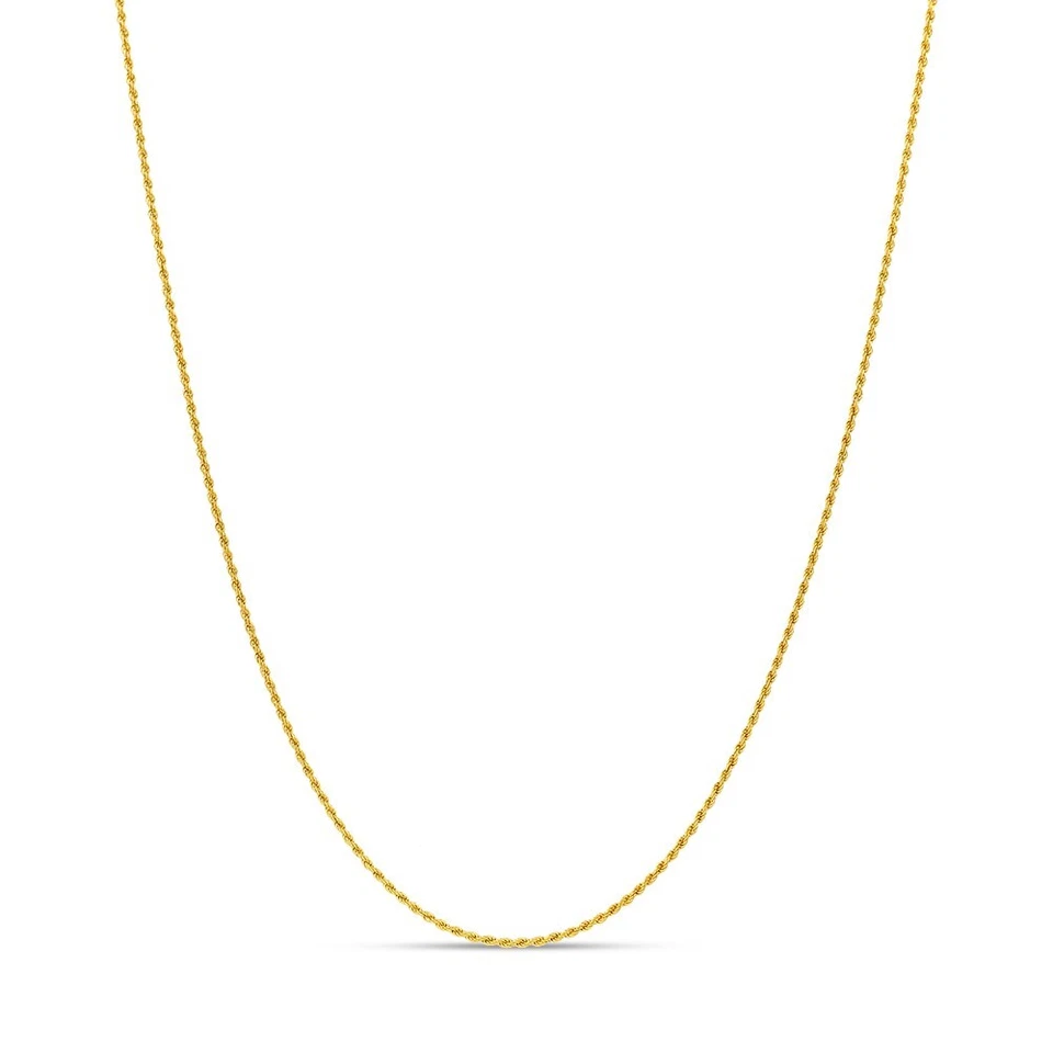 CADENA CUERDA 24KT Oro Sobre Plata de Ley 24" Foto 1 de 1