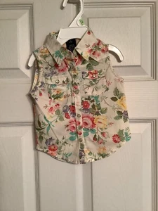 NWT Ralph Lauren infant shirt size 6-12 months floral sleeveless - Picture 1 of 4