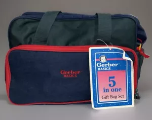 Vintage 1999 Gerber Basics Diaper Bag w/Accessories Blue / Green / Red ~ NWT - Picture 1 of 14