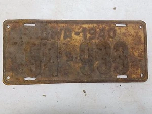 1940 IOWA License Plate 54-933 - Picture 1 of 1