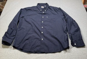 Levi's Mens Western Shirt Button Down L/S Classic one Pkt XXL Dr Blue/Wht Dots - Picture 1 of 7