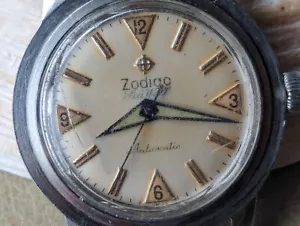 Orologio subacqueo Zodiac Sea Wolf vintage primi anni 60 con lunetta mancante SOLO PER RICAMBI - Foto 1 di 24
