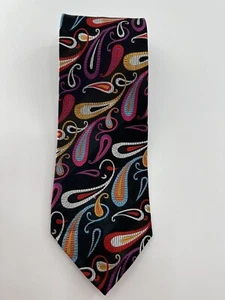 Venturi Uomo Mens Paisley Necktie Tie Multicolored READ Dress Suit Silk Handmade - Picture 1 of 8