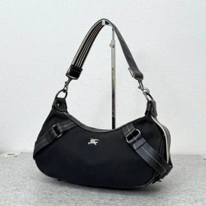 Burberry Blue Label Women's Shoulder Bag Handbag Canvas Leather Black Used Auth - Picture 1 of 11