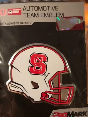 NC State Wolfpack Metal Football Helmet Domed Auto Emblem Decal - Image 1 of 3