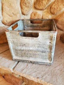 Vintage Milchkiste aus verzinktem Metall 50er Jahre - PINKERTON'S Home Dairy Products - Bild 1 von 12