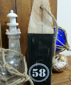 Wood Door Stop with Rope Nautical Beach House Coastal Vintage Style Float no:58 - Picture 1 of 2