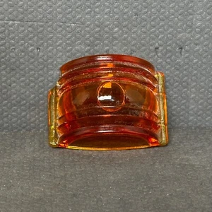 Vintage Amber Half Round Side Marker Lens Glass See Pictures - Picture 1 of 11