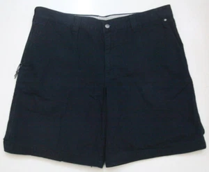 Columbia Black Dress Shorts Flat Front Solid XL 38" X 10" Mens Cotton F23 - Picture 1 of 4