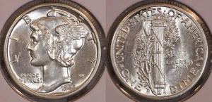 1944 D Mercury Dime GEM BU! FULL BANDS! From an OBW ROLL 44D433 - Picture 1 of 3