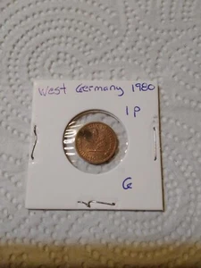 WESTDEUTSCHLAND MÜNZE 1980 1p MAKEL G KOSTENLOSER US-VERSAND - Bild 1 von 2