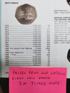 Ireland COMPLETE 50p year DATE RUN set fifty pence 1970-2000 scarce very rare 50 - Picture 1 of 8