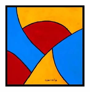 Moderne Kunst russ. Maler Oleg Leonov *1938,Reduzierung der Form,Abstrakt 1981 x - Bild 1 von 5