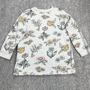 Stella McCartney Girls Sweatshirt Size 10 Gray All Over Floral Print Pockets - Picture 1 of 8
