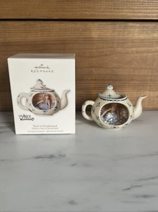 Disney Tim Burton Hallmark Keepsake Ornament Back to Wonderland Teapot w/ Alice - Picture 1 of 6