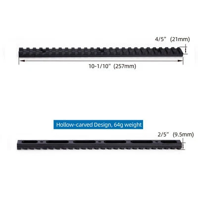 10.2'' inch/260mm Rail Sections with Picatinny/Weaver Accessory Mount Aluminum - Image 1 of 4