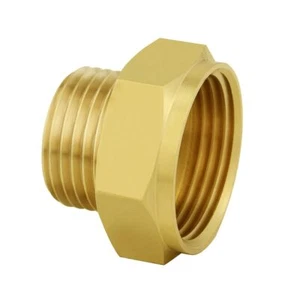 Garden Hose Adapter 1" NPSH Female x 3/4" GHT Male Hose Thread Solid Brass Co... - Picture 1 of 6