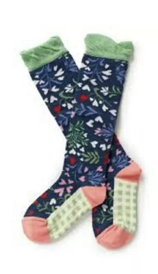 Matilda Jane Girls Size Small S Change Of Pace Socks 5-8 New In Bag Blue Heart - Image 1 of 3
