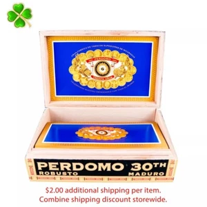 Perdomo Robusto Maduro 30th Anniversary Empty Wood Cigar Box 9.25" x 6" x 3" - Picture 1 of 12