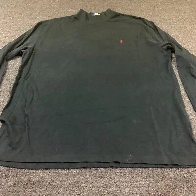 Camiseta Polo Ralph Lauren Vintage Cuello Simulado Rojo Poni Manga Larga -Talla 2XL Negra Foto 1 de 4
