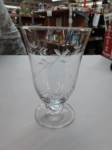 Vintage Lenox Heather Clear Footed Tumbler 6" 15oz - Picture 1 of 11