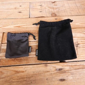 Bundle of 2 Genuine Sony Soft Accessory / Lens Pouch Bag Case - Picture 1 of 7