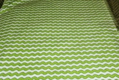 White Wavy Stripes On Green BTY By Desiree's Designs Quilting Treasure.  BTY. - Image 1 of 4
