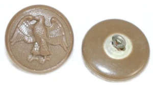 WWII US WAC Walking Eagle brown OverCoat Button 1 1/8in 28mm 50L lot of 2 B1922 - Picture 1 of 4