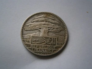 1929 Lebanon 25 Piastres SILVER LOW MINTAGE- FREE POSTAGE - Bild 1 von 2
