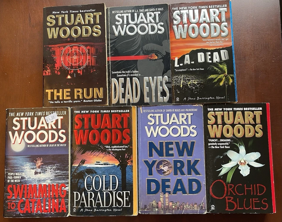 Lot of 7 Stuart Woods Book Detective Stone Barrington Paperback Foto 1 de 2