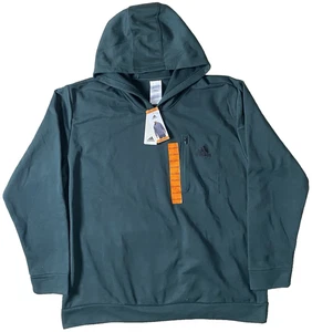 Adidas XXL 2XL Kangaroo Pocket Hoodie Men Green Pullover Regular Fit Sweatshirt - Picture 1 of 13