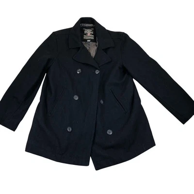 Chaqueta de hombre Steve & Barry Peacoat lanudo mamut mediana negra acolchada Foto 1 de 4