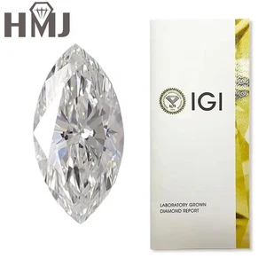 2CT Marquise Cut Lab Grown Diamonds CVD HPHT Loose Diamond IGI Certificate VVS2 - Picture 1 of 17