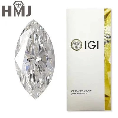 2CT Marquise Cut Lab Grown Diamonds CVD HPHT Loose Diamond IGI Certificate VVS2 - Image 1 of 4