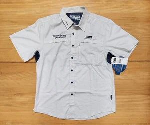 Pelagic Fishing Shirt Mens Large Light Gray Eclipse Guide Stretch Performance SS - Picture 1 of 12