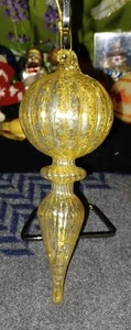 Schöner mundgeblasener goldener Weihnachtsschmuck, ca. 7 zoll gebraucht - Bild 1 von 8