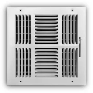 Everbilt 10 in. x 10 pulgadas. Registro de pared/techo de acero de 4 vías en blanco - Imagen 1 de 4