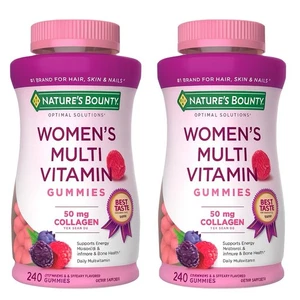 Gomitas multivitamínicas Nature's Bounty para mujer, 50 mg de colágeno, 240 gomitas paquete de 2 - Imagen 1 de 5