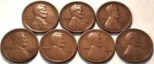 Lot (7) Lincoln Cents 1910 S 1911 S 1912 S 1913 S 1915 S 1922 D 1931 S Penny 1C - Picture 1 of 7